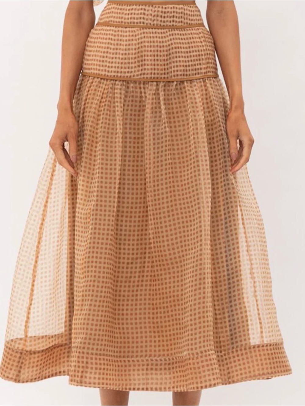 Woven Puff-Sleeve Midi Skirt set - Picture 3 of 3